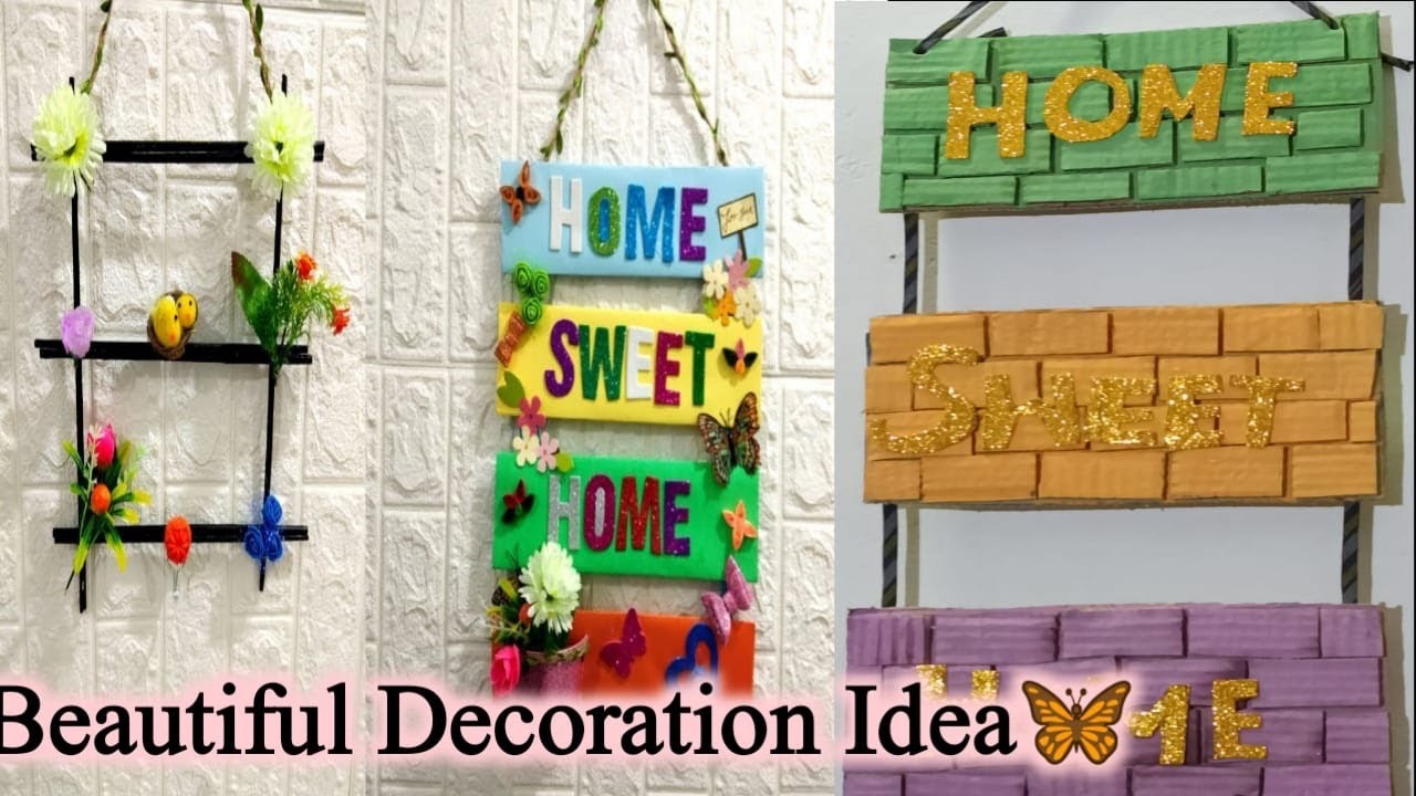 DIY Wall Hanging Home Sweet Home Craft Ideas | Cardboard Craft Wall Decoration Hacks