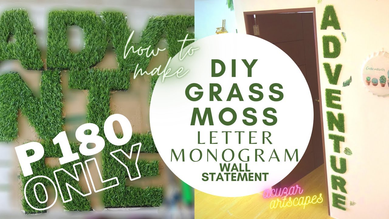 How to make Grass Moss Letter Monogram DIY Wall Decoration | Acuzar Artscapes