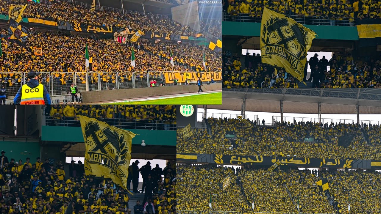 أنصار اتحاد الحراش يزلزلون ملعب نيلسون مانديلا بعد الفوز على شبيبة القبائل 🥵🖤💛