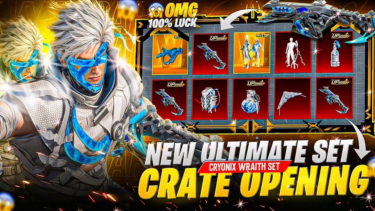 O UC TRICK 😂  CRYONIX WRAITH SET AND NEW VECTOR   SKIN CREATE OPENING| LUCKIEST OF ALL TIME / BGMI