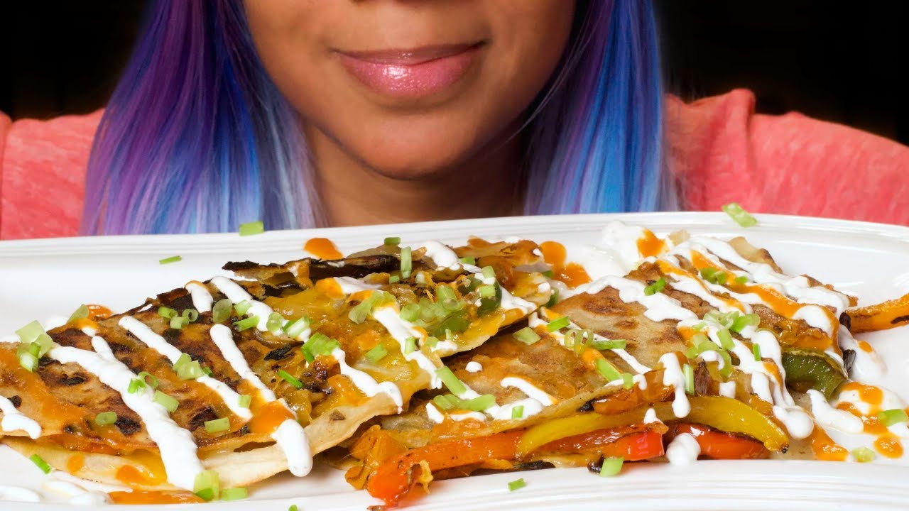 VEGGIE FAJITA TACO | ASMR COOKING & EATING SOUNDS | MUKBANG