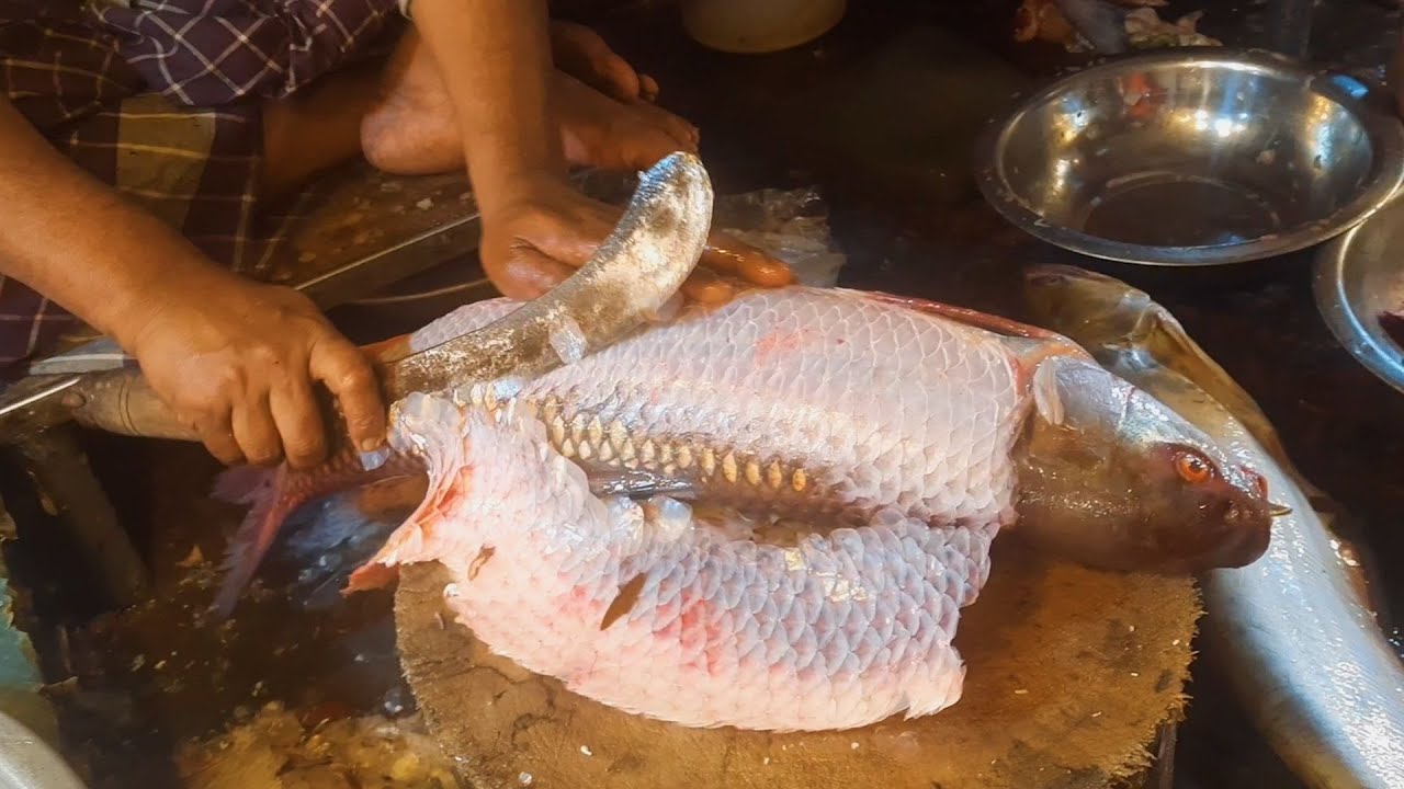 Amazing Mrigal Fish Cutting and Cleaning Fast Skills by Knife | Popular Fish Cutting Video