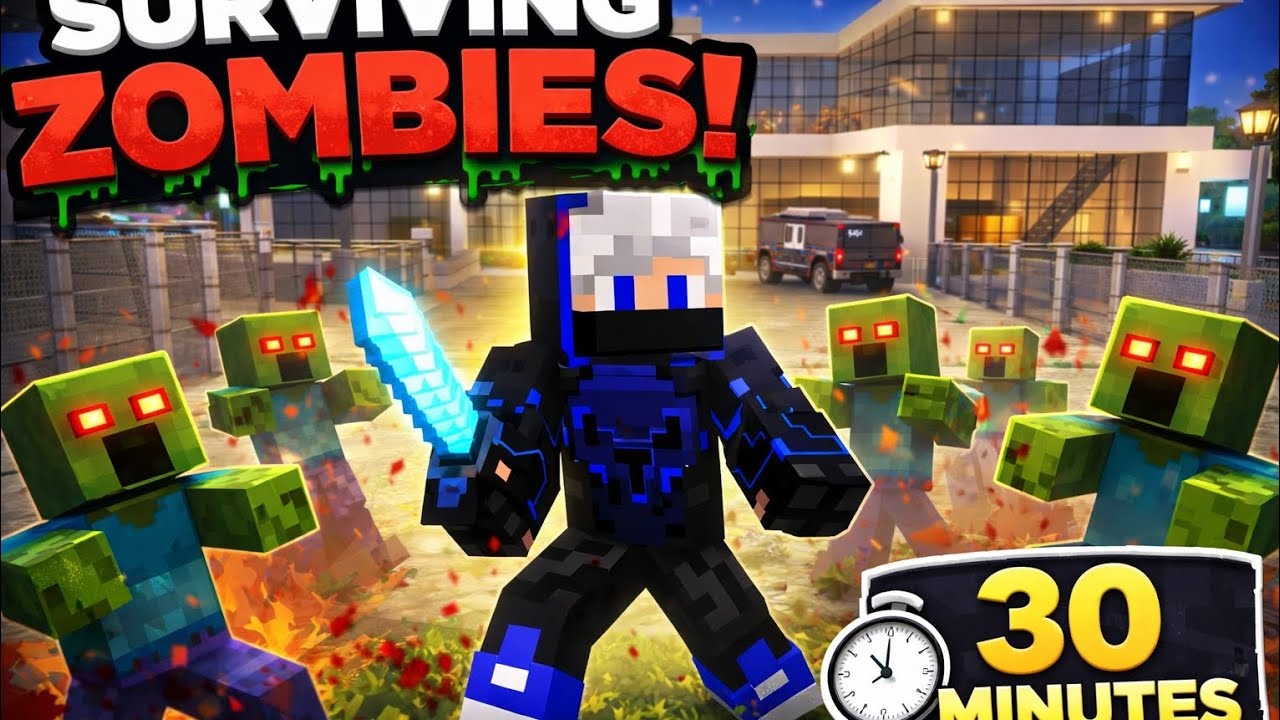I survived a zombie invasion in Minecraft 