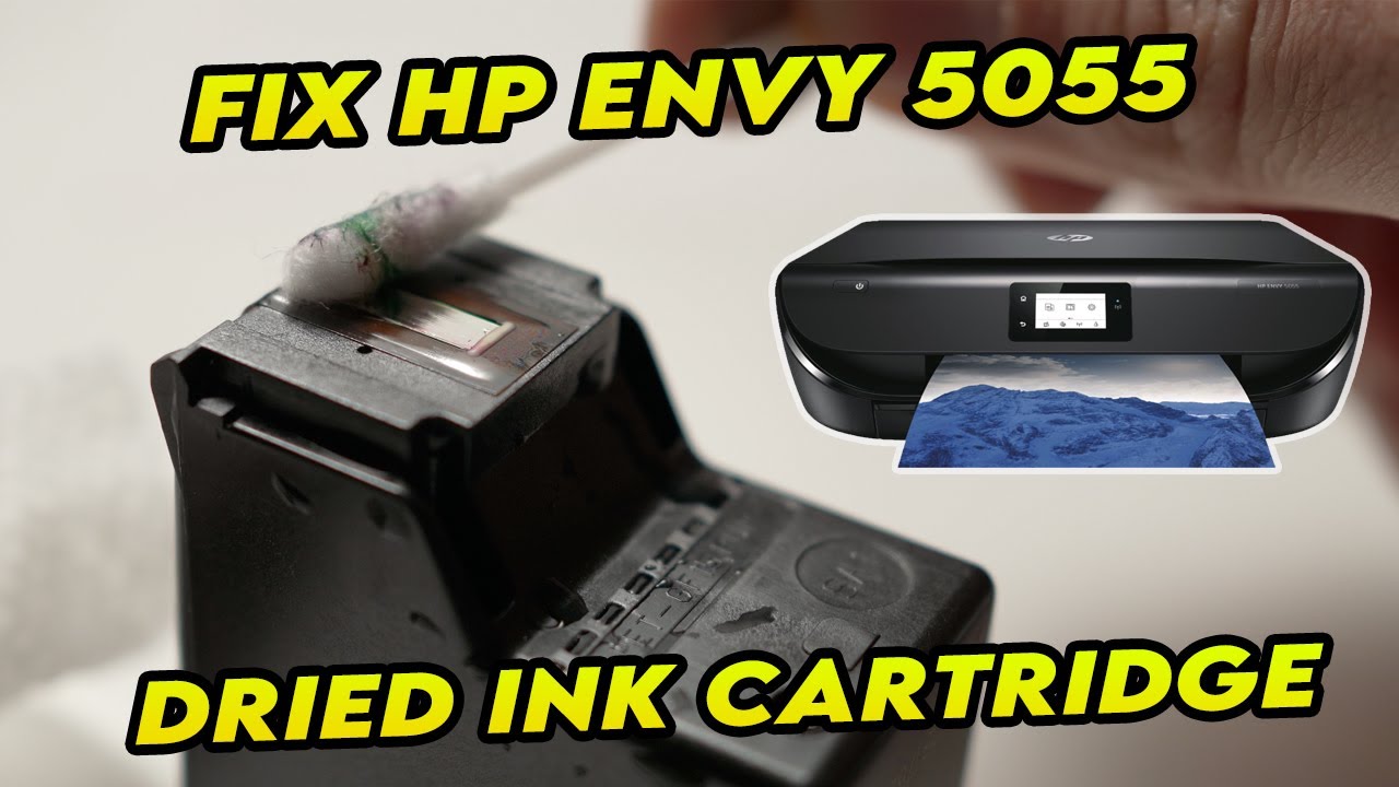 How to Clean Dried Ink Cartridge of HP Envy 5055 - Printhead Blocked & Clogged