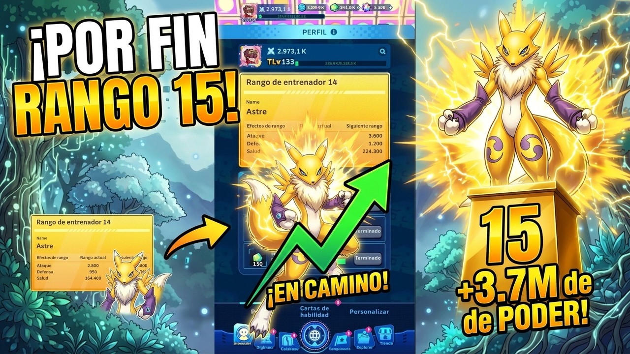 🚀 POR FIN RANGO 15 M&Aacute;XIMO | +3.7M de PODER | Digimon UP