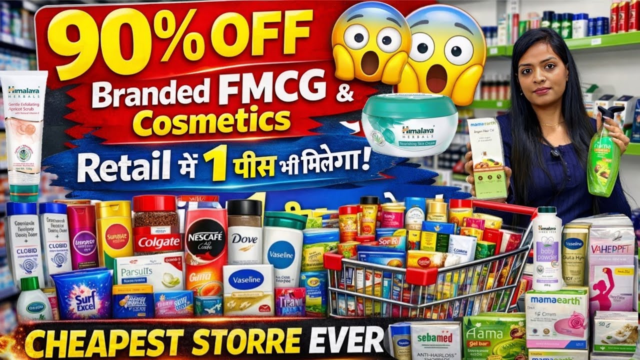 90% off Branded FMCG Cosmetics Retail में 1 पीस भी मिलेगा II Cheapest FMCG Store Aure By Shivangi