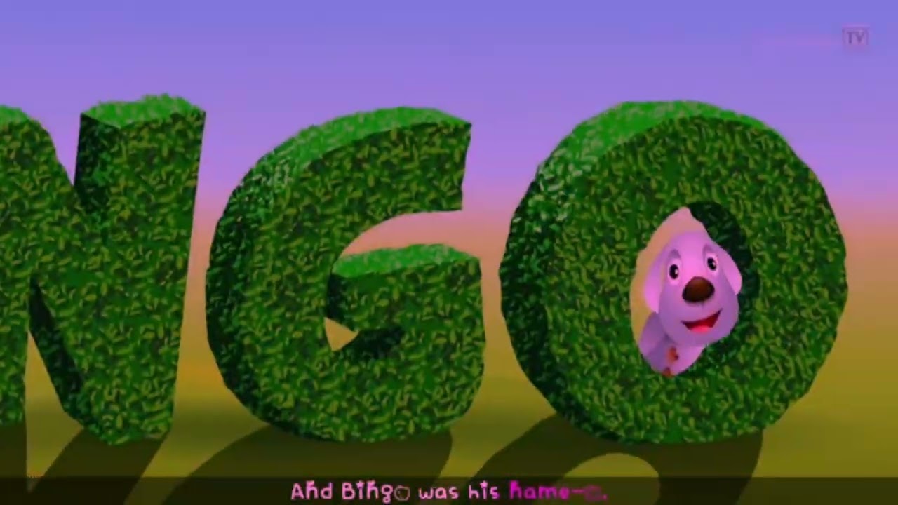 BINGO Dog Song  With Color Effects