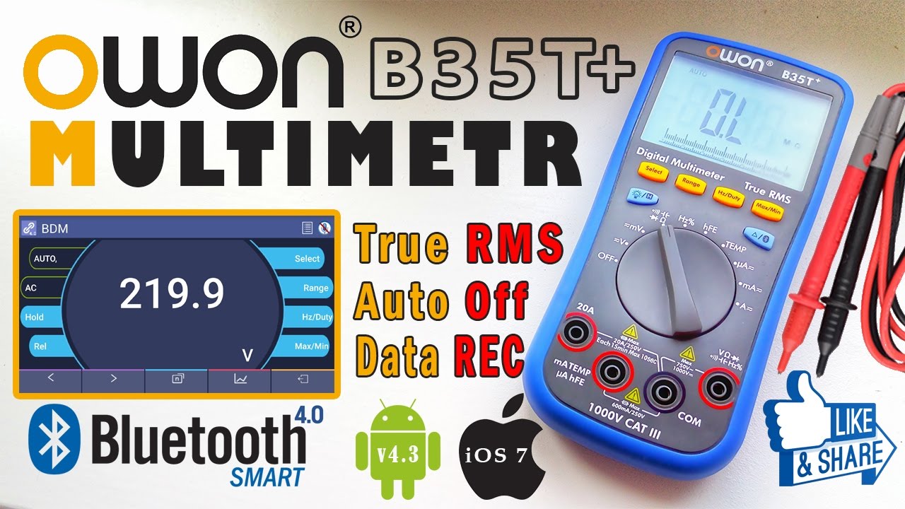 Bluetooth мультиметр OWON B35T+ | Хороший мультиметр с True RMS