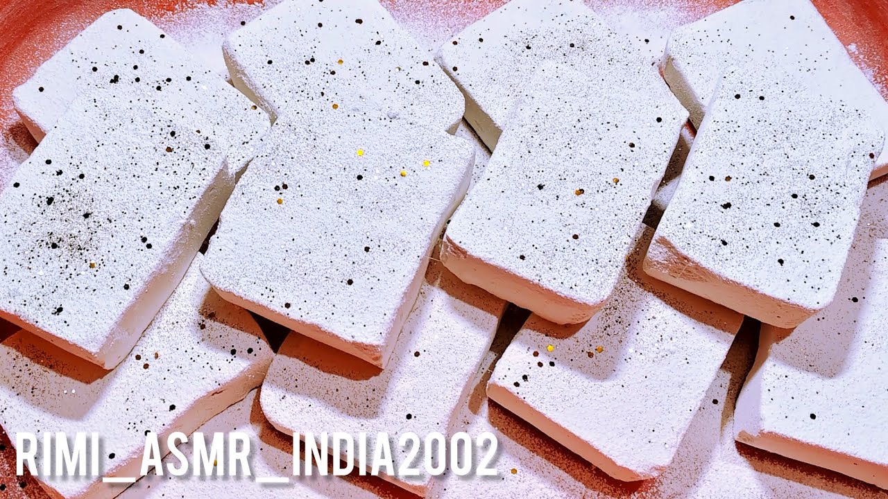 Powdery soft homemade gym chalk crush topping with glitter 🤍✨ 