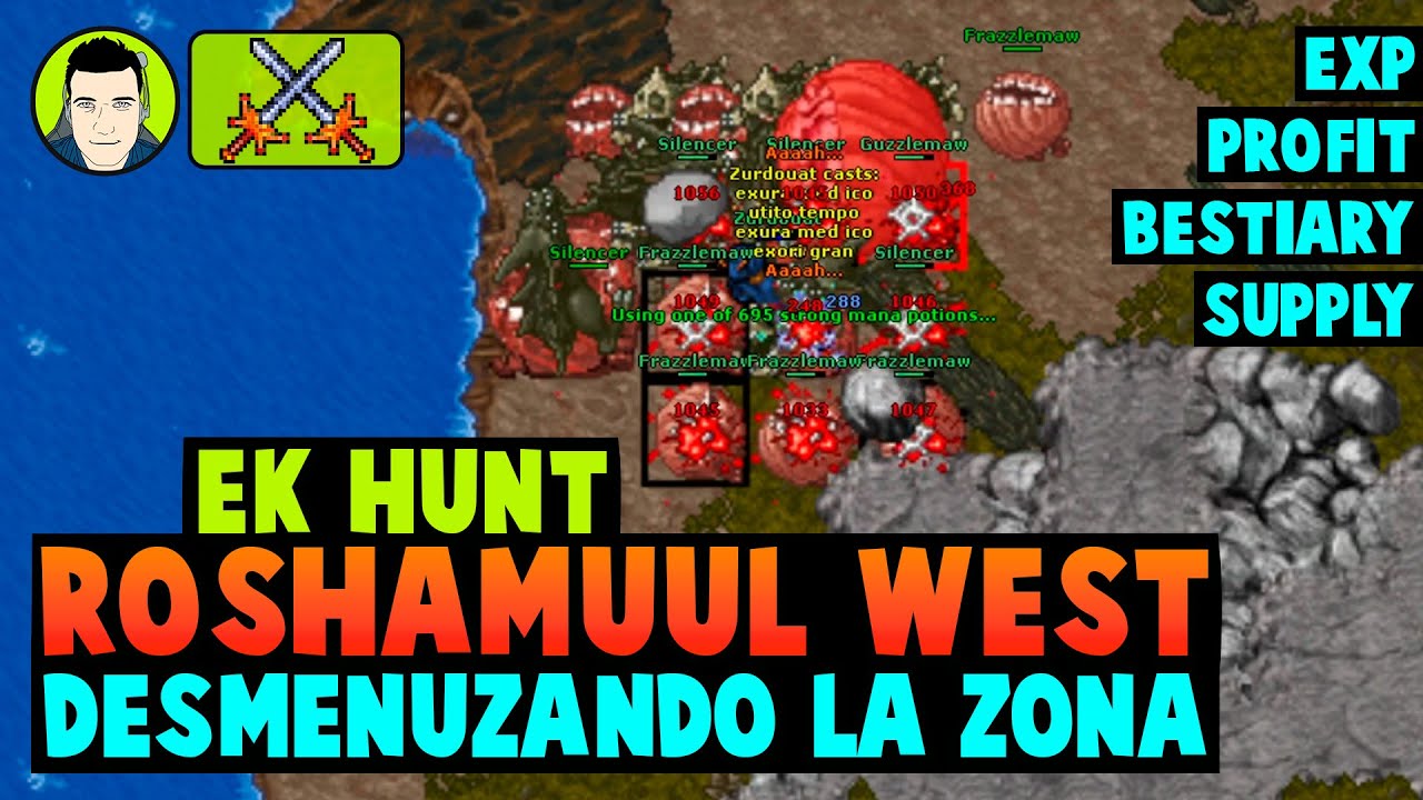 Tibia: ⚔ Roshamuul West | Hunt Elite Knight | Desmenuzando la Zona