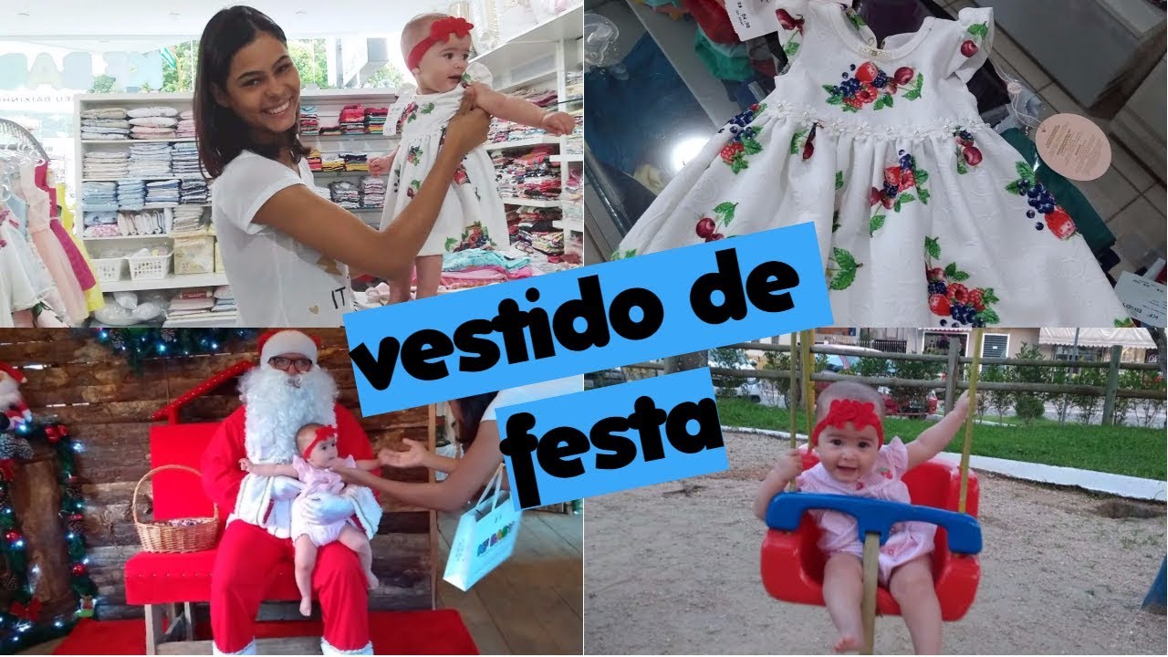COMPRANDO VESTIDO DE FESTA PARA BEBÊ LAURA + FOTO COM PAPAI NOEL