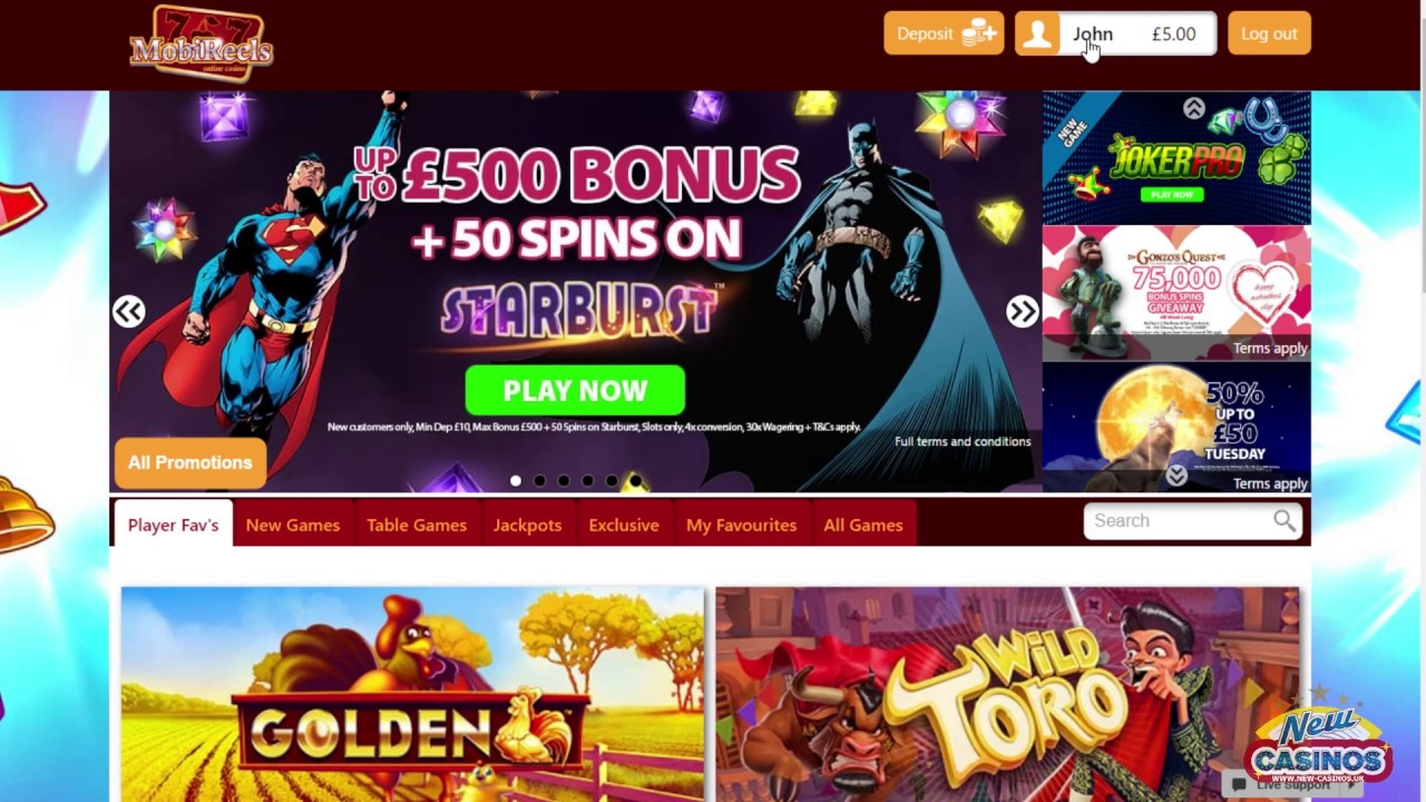 Mobi Reels Casino Guide Video 2017 -  &pound;5 Free Money BONUS code: FREE5