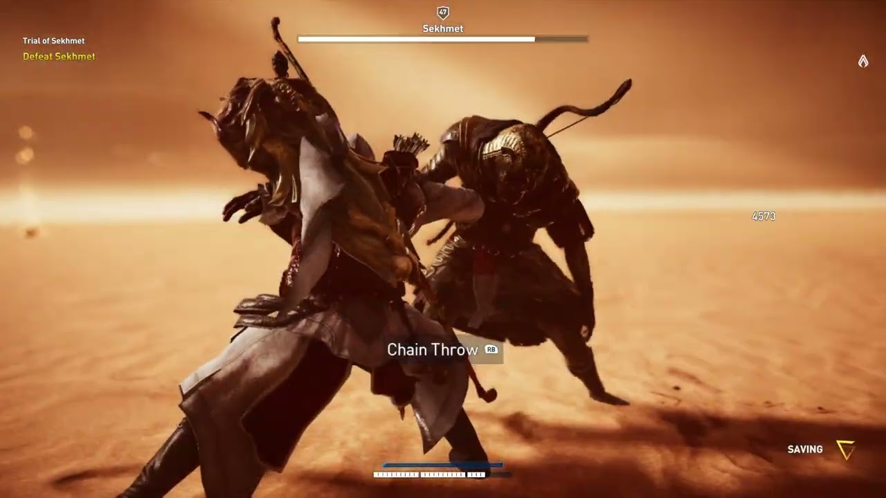 Bayek vs God sekhmet 