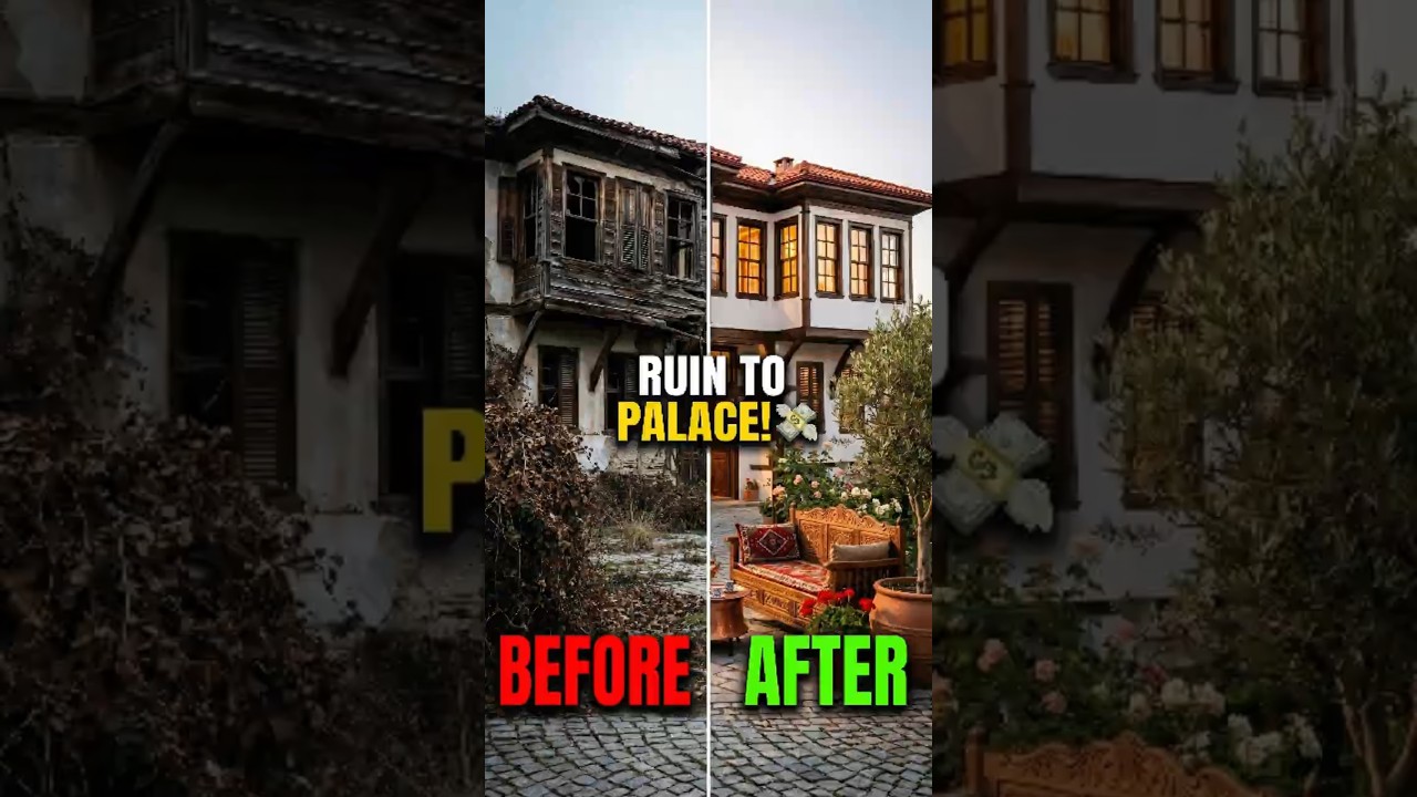 🕌 Przekształciłem OPUSZCZONĄ OSMAŃSKĄ REZYDENCJĘ w luksusową, historyczną posiadłość wartą 15 000 000 dolar&oacute;w 💸 #shorts