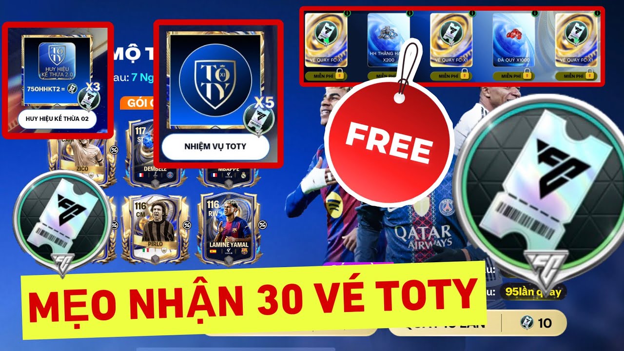 HƯỚNG DẪN CÁCH NHẬN 30 VÉ TOTY MIỄN PHÍ CỰC ĐƠN GIẢN TRONG FC MOBILE VIỆT NAM 🇻🇳
