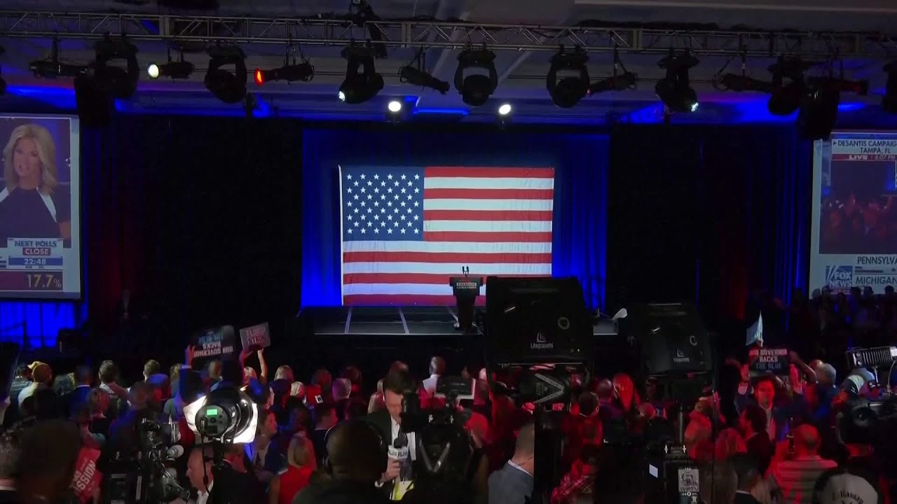 Incumbent Ron DeSantis speaks after projected victory in Florida governors race
