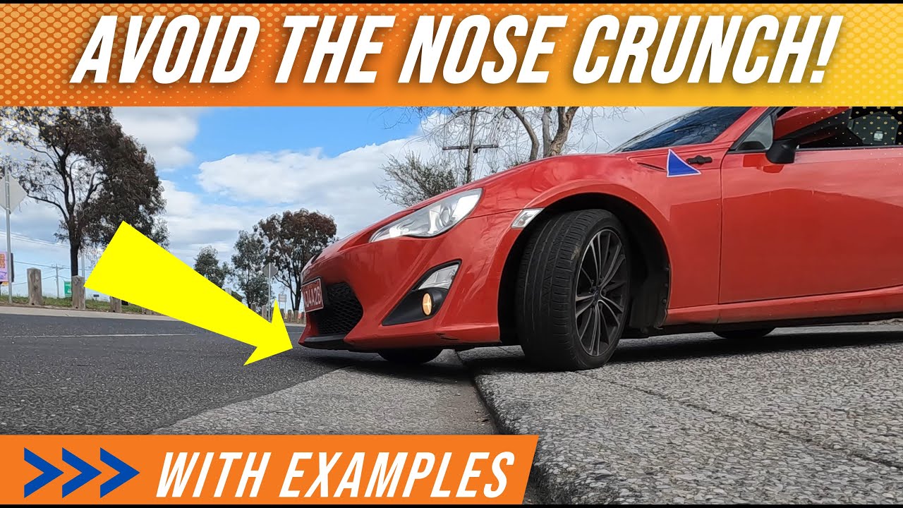 How to drive a lowered car over a steep driveway