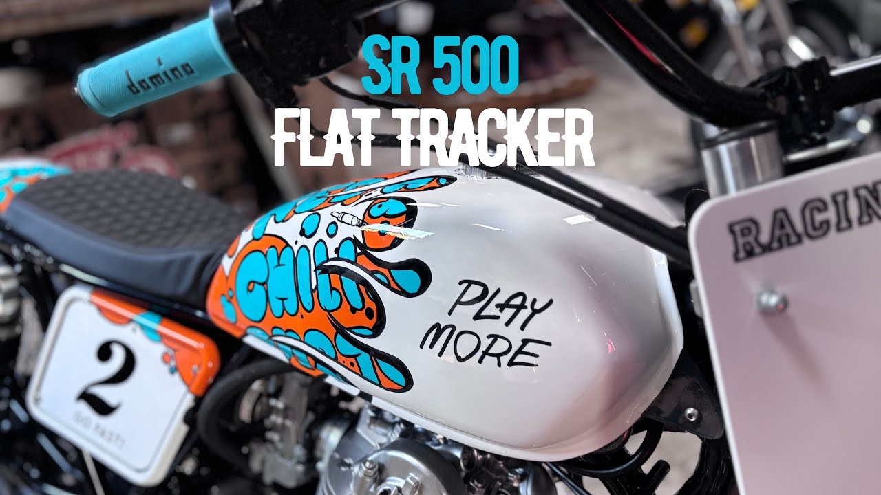 "Player 2" Yamaha SR500 Flat Tracker by Red Hot Chili Customs & Foxboxart
