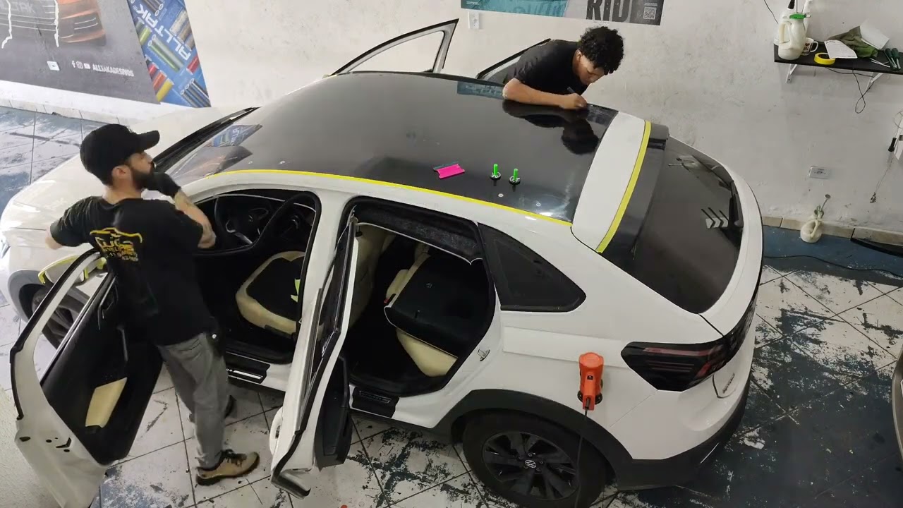 ENVELOPAMENTO NO TETO e RETROVISOR DO #Volkswagen #Nivus