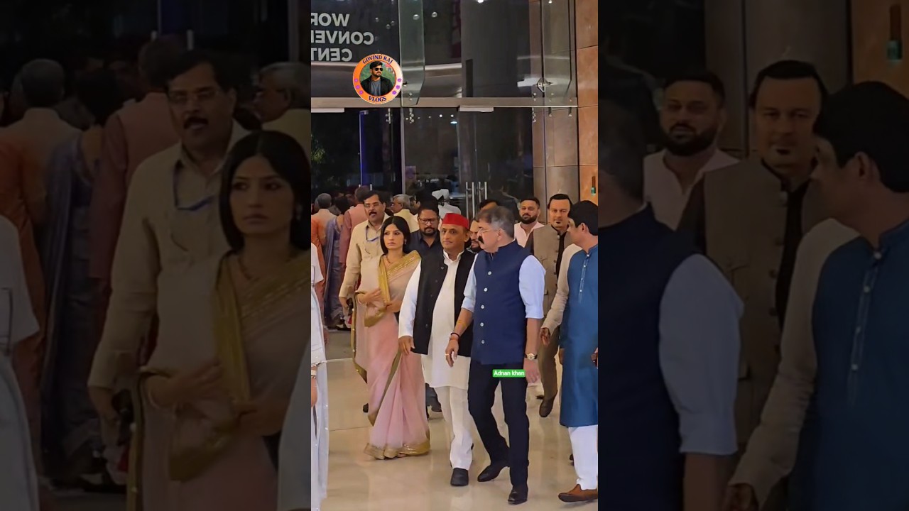 Akhilesh Yadav and Dimple Yadav at Jio World Convention Centre! 🏛️✨#samajwadiparty #akhileshyadav