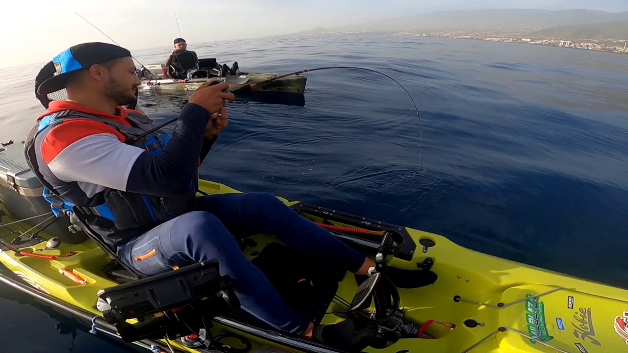 (jigging desde kayak tenerife)pesca de loquillo peleón.