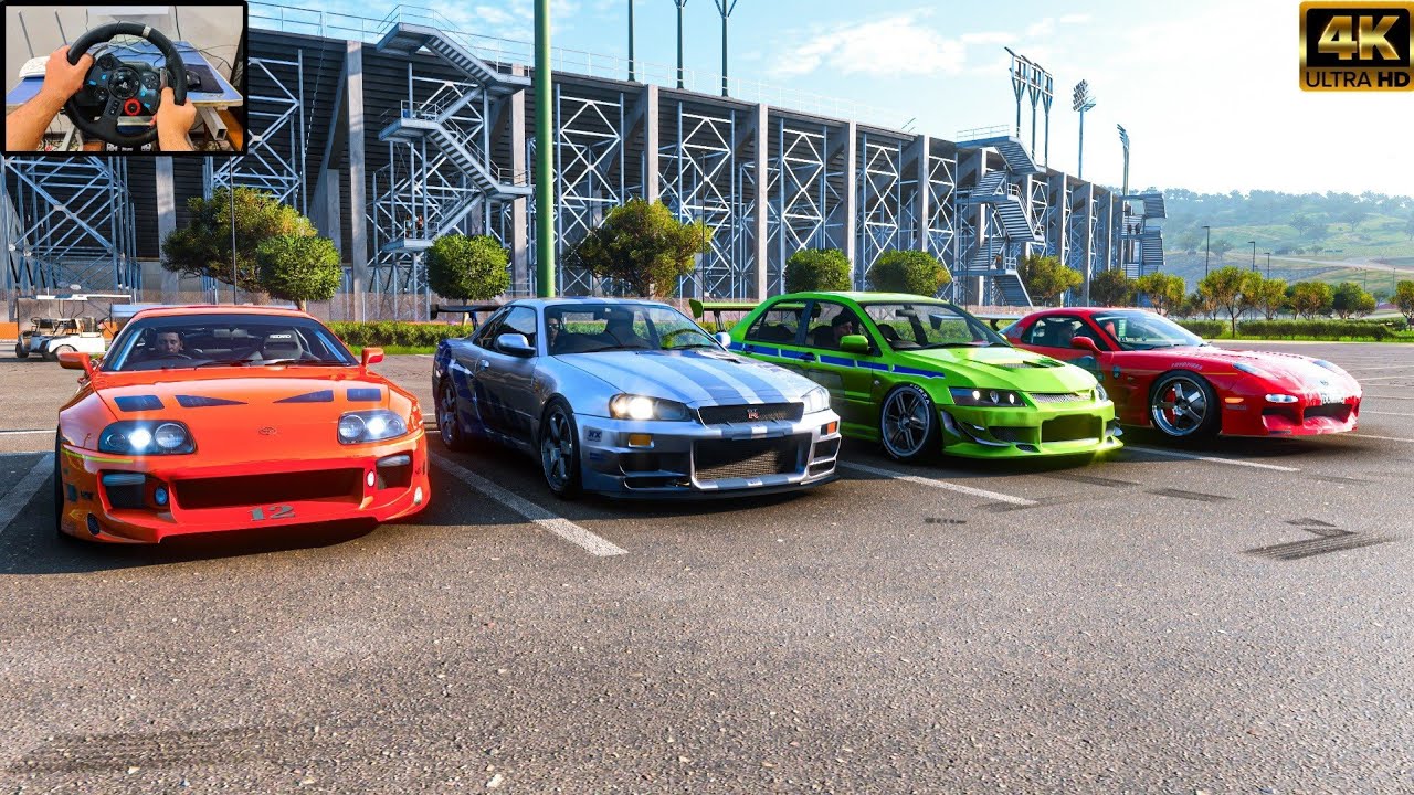 FAST AND FURIOUS Toyota Supra MK4 & GTR R34 & Lancer EVO IX MR & RX7 Forza Horizon 5 Steering Wheel