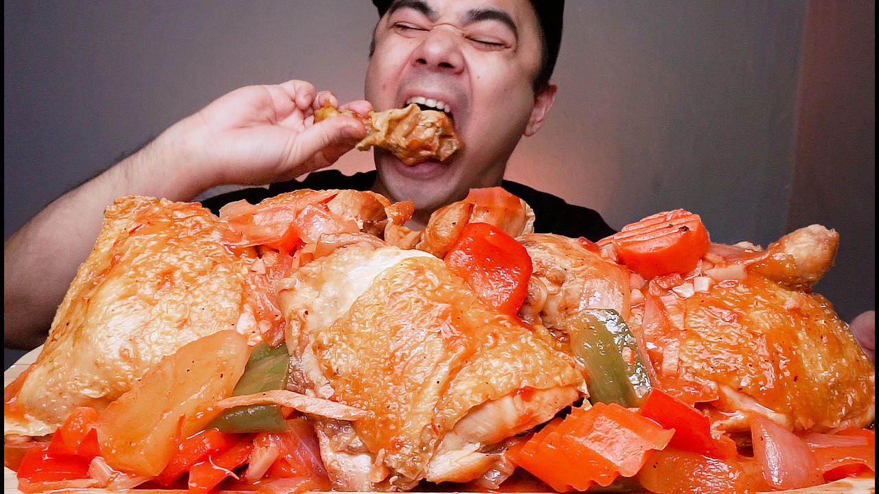 CHICKEN LEGS SWEET SOUR SAUCE MUKBANG ASMR