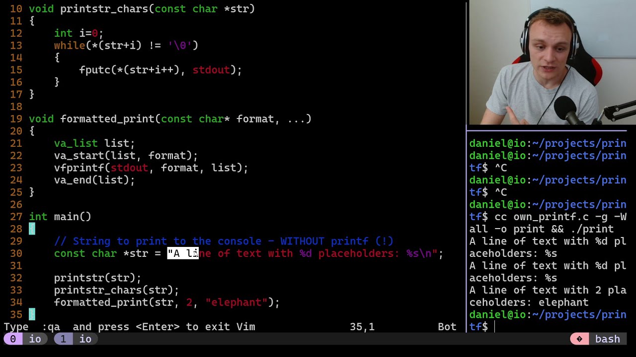 Coding Print-to-Console in C without printf