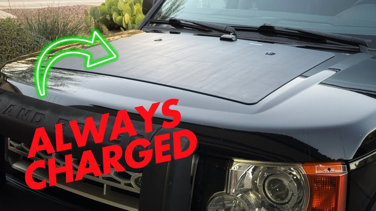 Lensun Hood Mounted Solar Panel Install | Land Rover LR3 Overland Power Upgrade