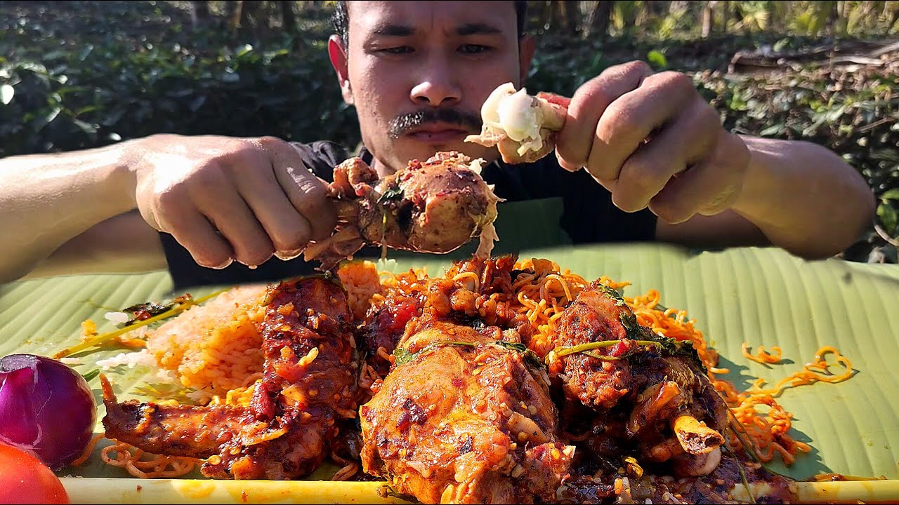 Eating Spicy Noodles 2x 🔥 🥵 with  Tender Chicken// Chicken drumstick 🍗🍗🍗// Mukbang 