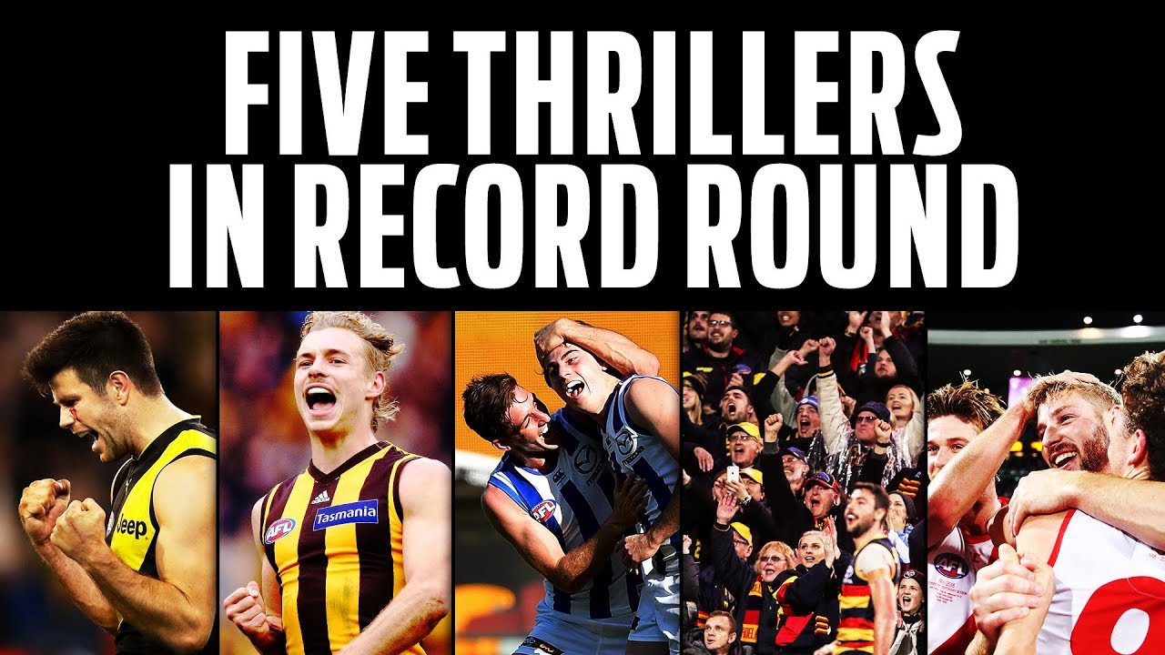 Five thrillers in one record-breaking round | Round 20, 2018 | AFL