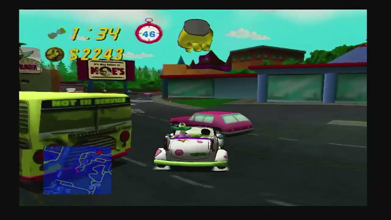 The Simpsons Road Rage Entertainment District as Krusty the Clown