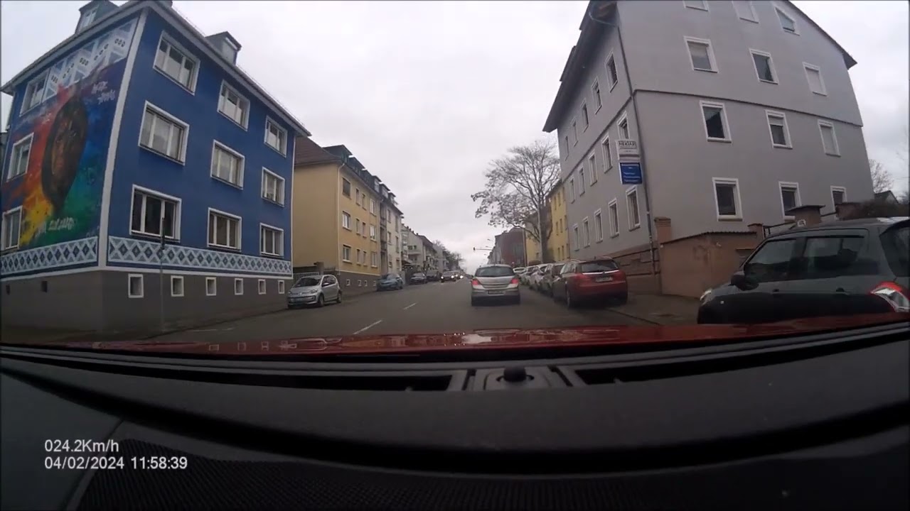 Autofahrt durch Darmstadt/DA: von West nach Ost