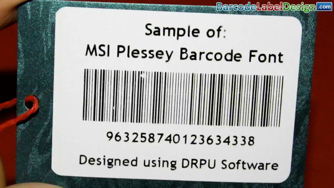 Make MSI Plessey Linear barcode for libraries and retail grocery shelf marking
