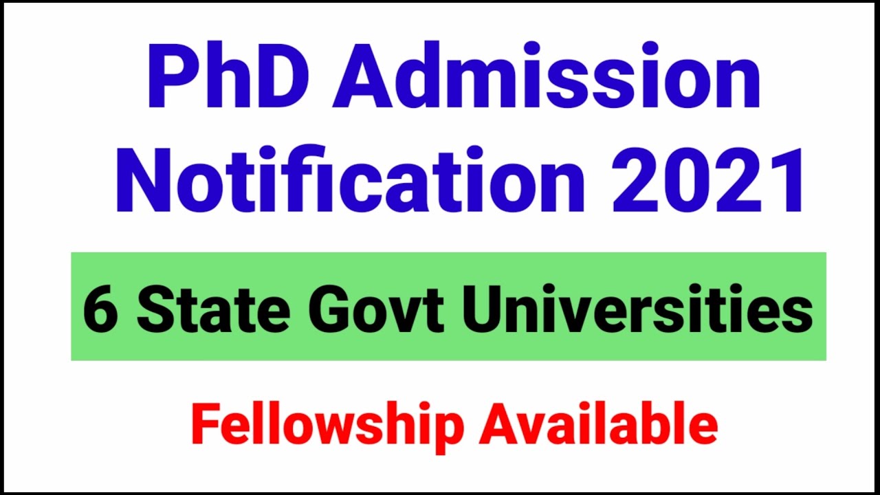 PhD Admissions 2021 Notifications in state government Universities|PhD admission 2021|UGC NET MENTOR