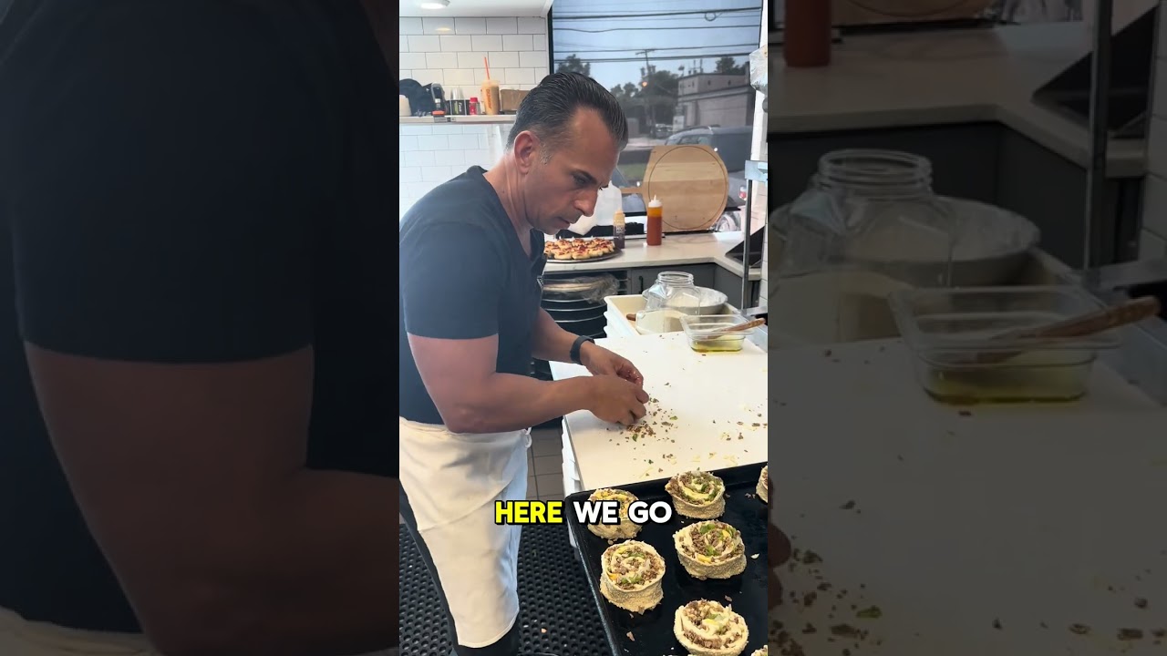 The owner of Krispy Pizza makes the FAMOUS Cheesesteak Pinwheels! 🍕💯