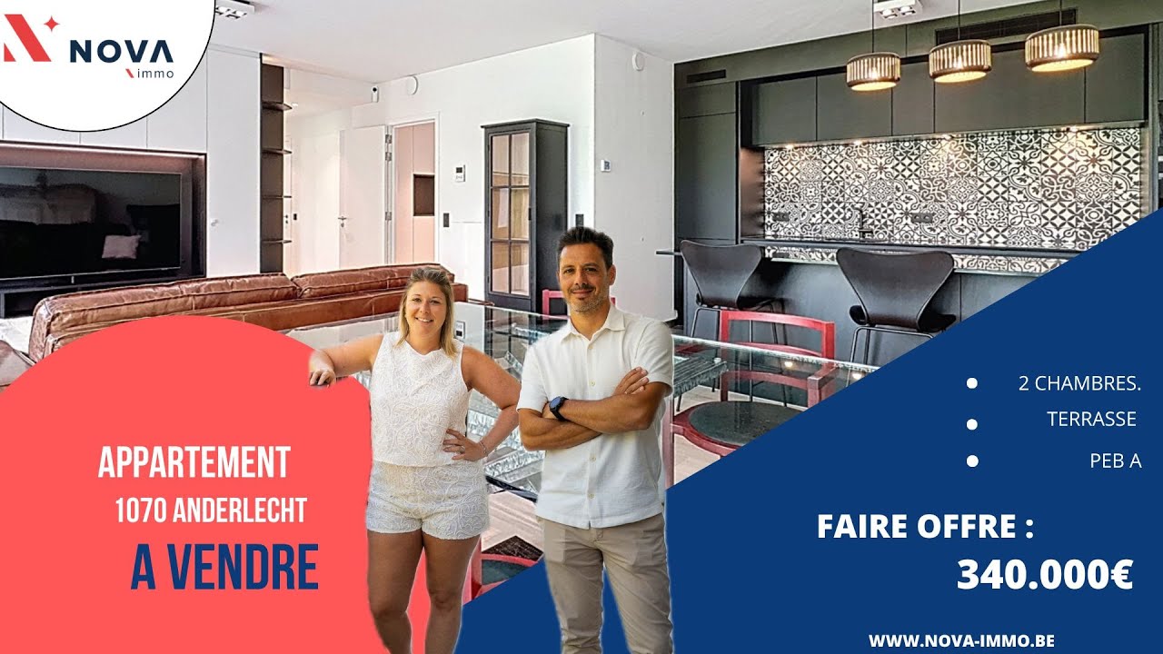 1070 ANDERLECHT - Appartement de standing 2ch avec grande terrasse et 2 parkings (option)
