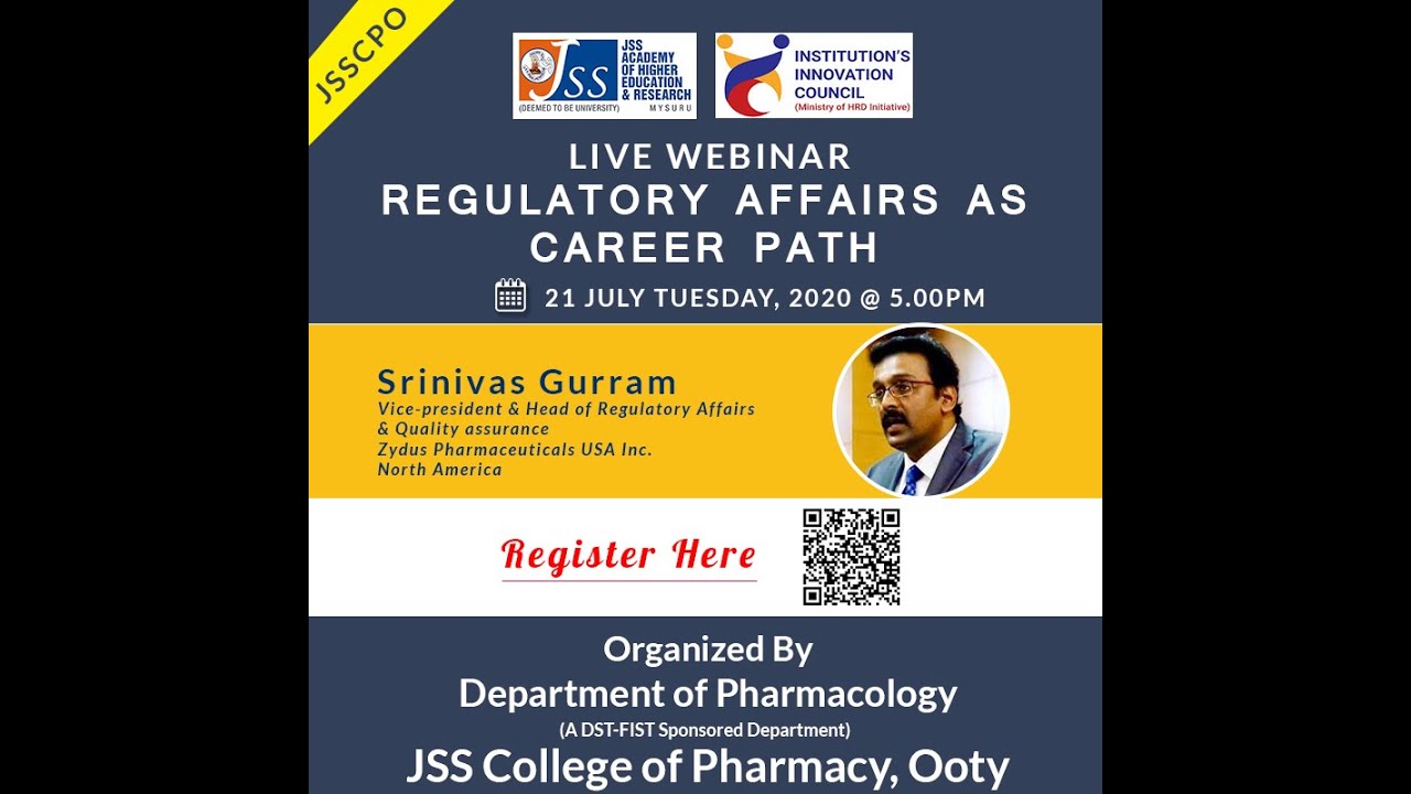 Web Lecture Series- Regulatory Affairs as Career Path