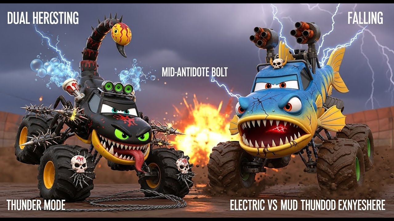 🦈 CATFISH CAR LIGHTNING! Scorpion vs MUD GOD!