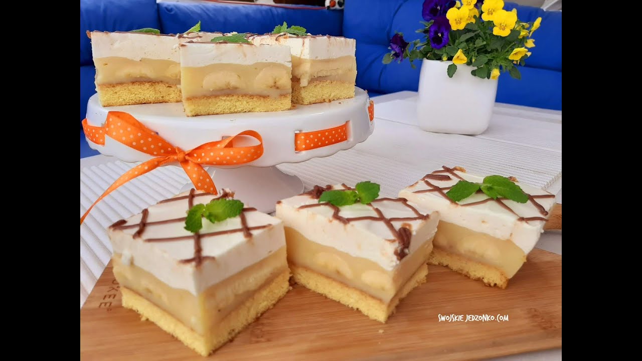 Bananowiec na biszkopcie #pyszneciasto #ciasto #dokawy #banany