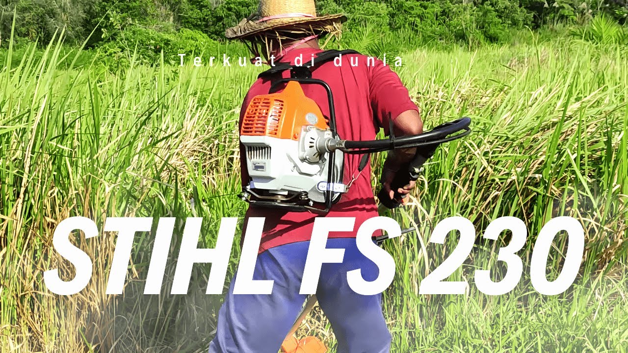uji coba mesin potong rumput stihl fs230