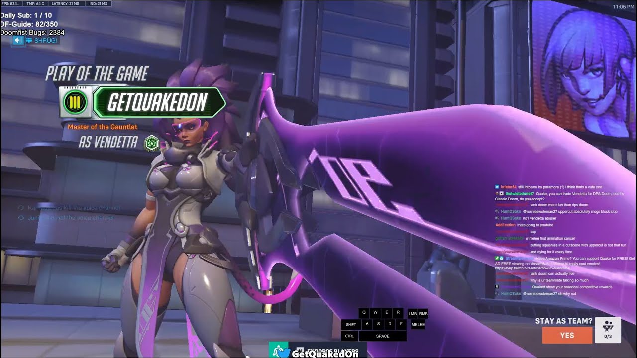 Игрок Overwatch 2 GetQuakedOn демонстрирует свои потрясающие навыки игры в Vendetta -Лучший момен...