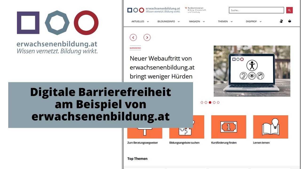 wEBtalk: Digitale Barrierefreiheit am Beispiel von erwachsenenbildung.at