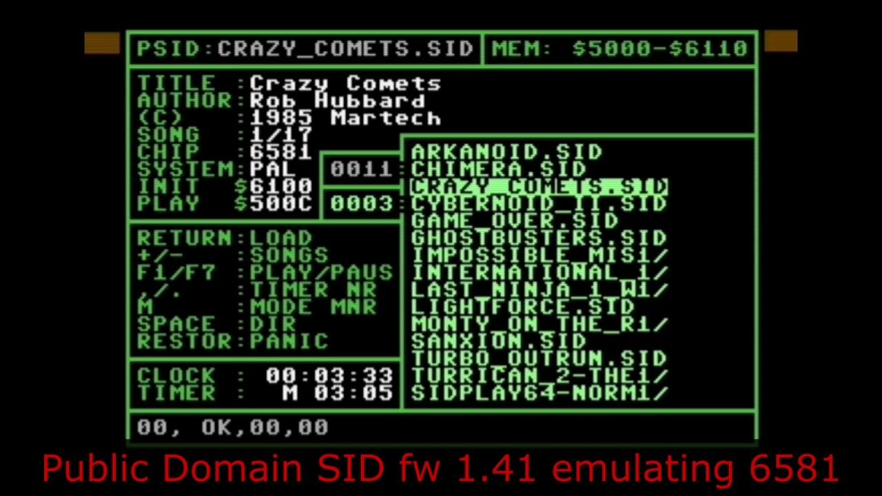 C64G / PDSID, firmware 1.41, 6581 emulation
