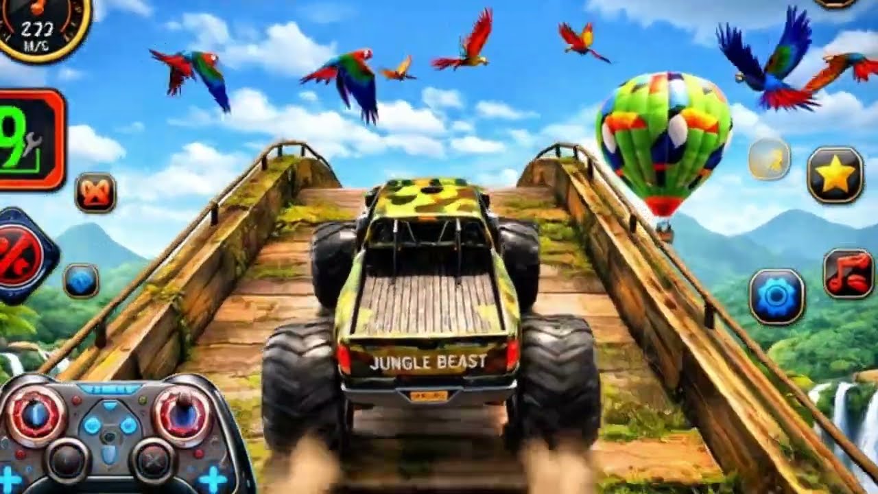 🚨Monster Truck Mega RampExtremeRacing Mega Ramp Extremestunts🔥💥