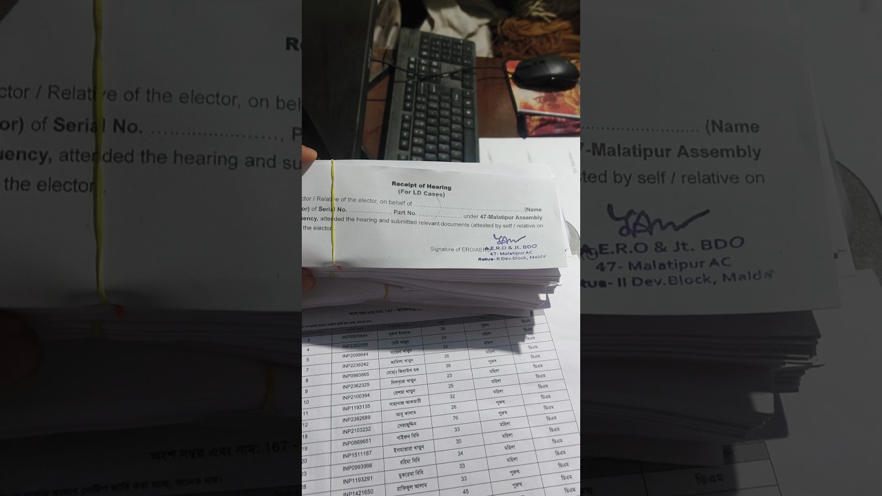 SIR Hearing Slips #voterlist