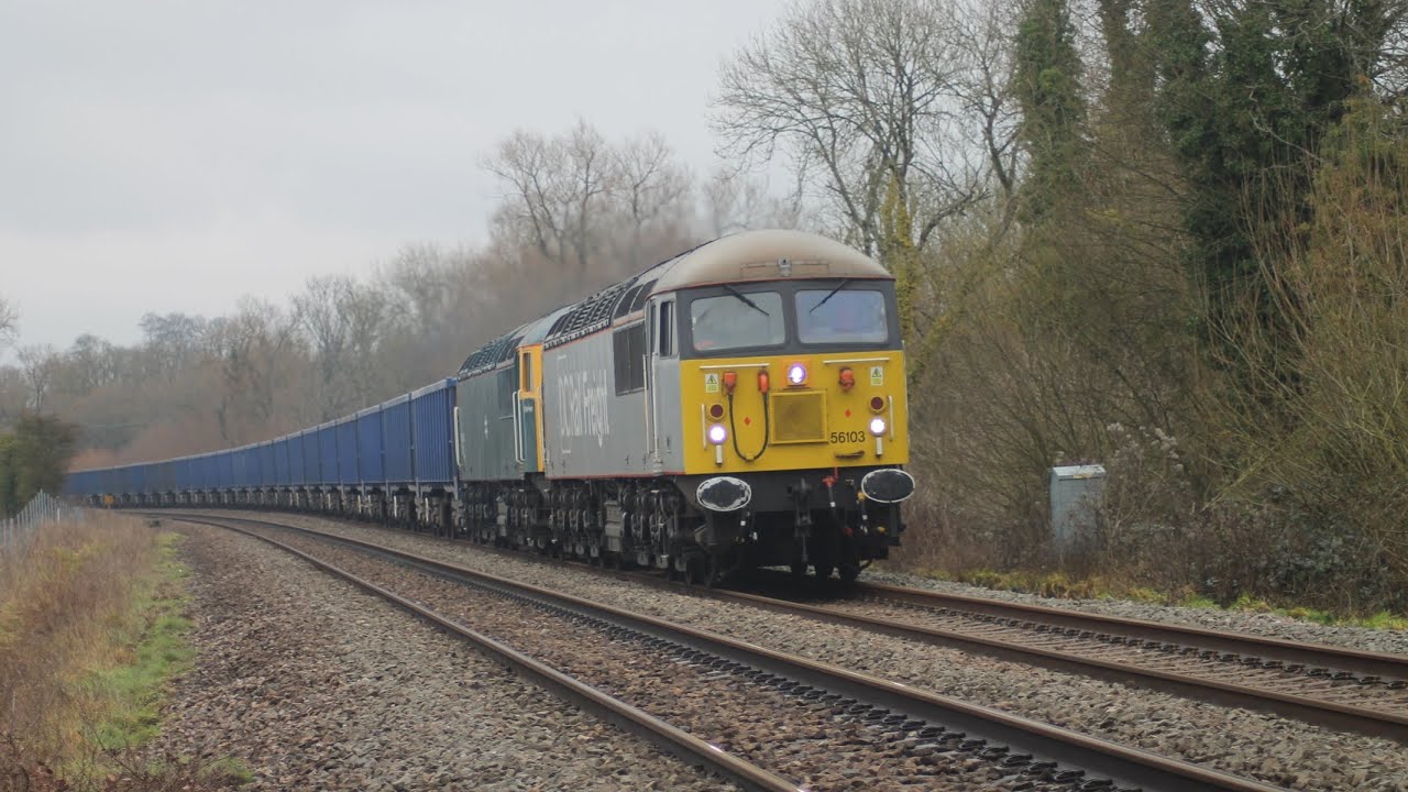 56103 & 56045 First Scream for 2026 Willesden DCR sidings to Merehead quarry 19/01/2026