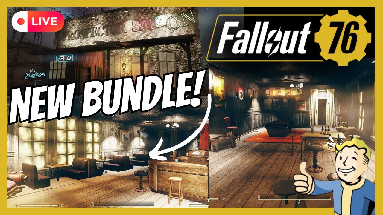Building The Prospector Saloon From New Vegas In Fallout 76 | Livestream