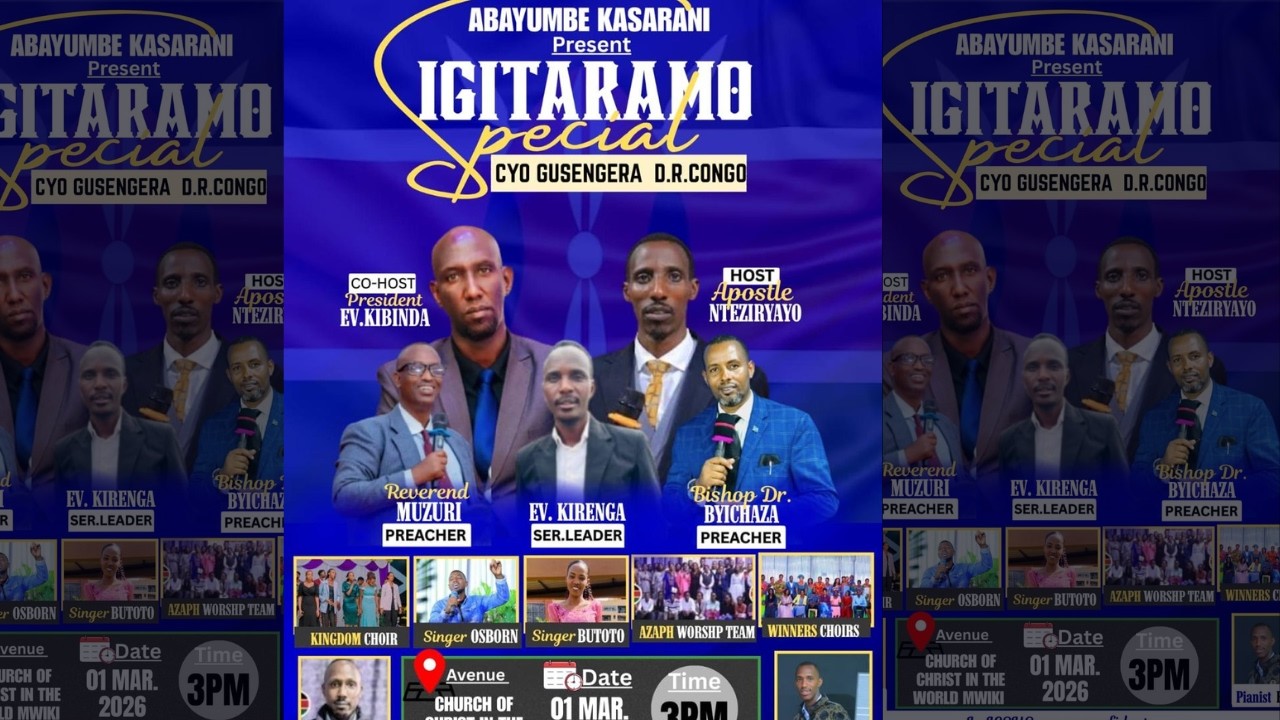 LIVE🔴CCW// IGITARAMO CYO GUSENGERA DR CONGO // With AP. Nteziryayo , Bishop Dr.Byichaza, Rev. Muzuri