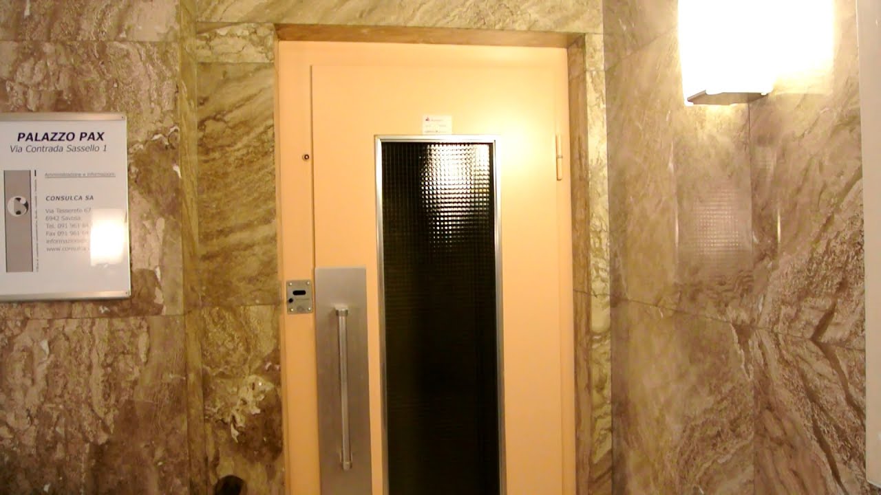 Amazing original 1950s Schindler traction elevator @ Contrada di Sassello 1, Lugano, Switzerland